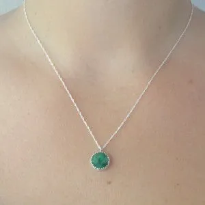 Hadar Designers Filigree Sterling Silver Real Eamerald Pendant (I e373sil) SALE