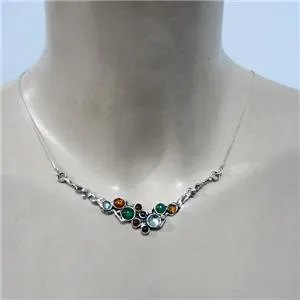 Hadar Designers gemstones pendant necklace 925 sterling silver gift handmade (h