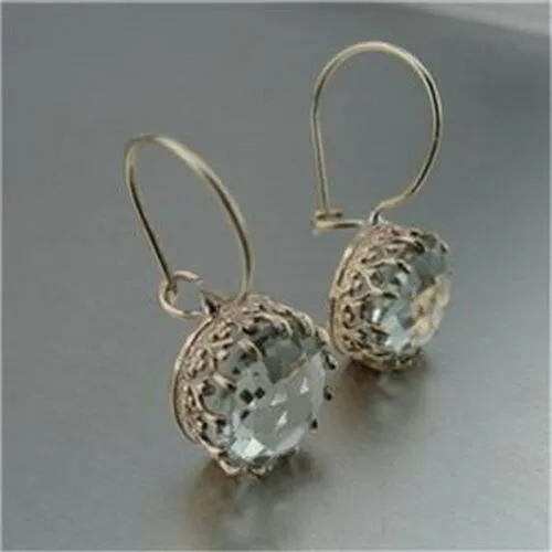 Hadar Designers Green Amethyst Filigree Earrings 9K Gold Sterling Silver (I r373