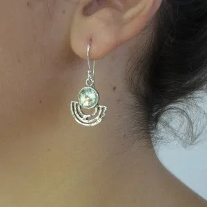 Hadar Designers Handmade 925 Sterling Silver Antique Roman Glass Earrings (as)