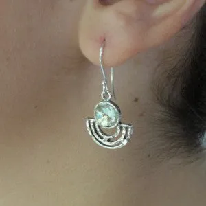 Hadar Designers Handmade 925 Sterling Silver Antique Roman Glass Earrings (as)