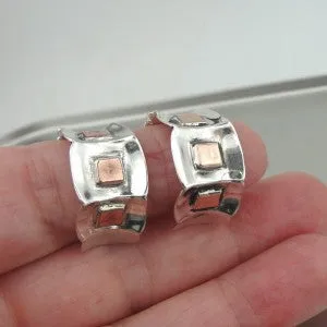Hadar Designers Handmade 9k Rose Gold Sterling Silver J Hoop Earrings (H) LAST