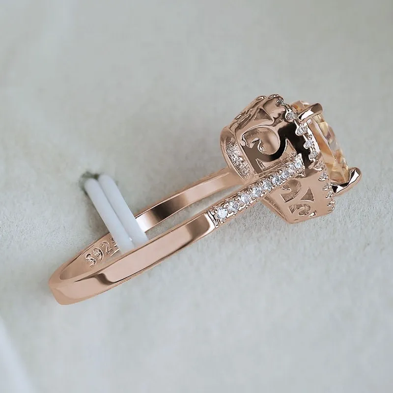 Heart Ring | Heart Shaped Ring | Heart Shape Ring | Diamond Heart Ring | Womens Rose Gold Ring | Engagement Ring | Rose Gold Diamond Ring