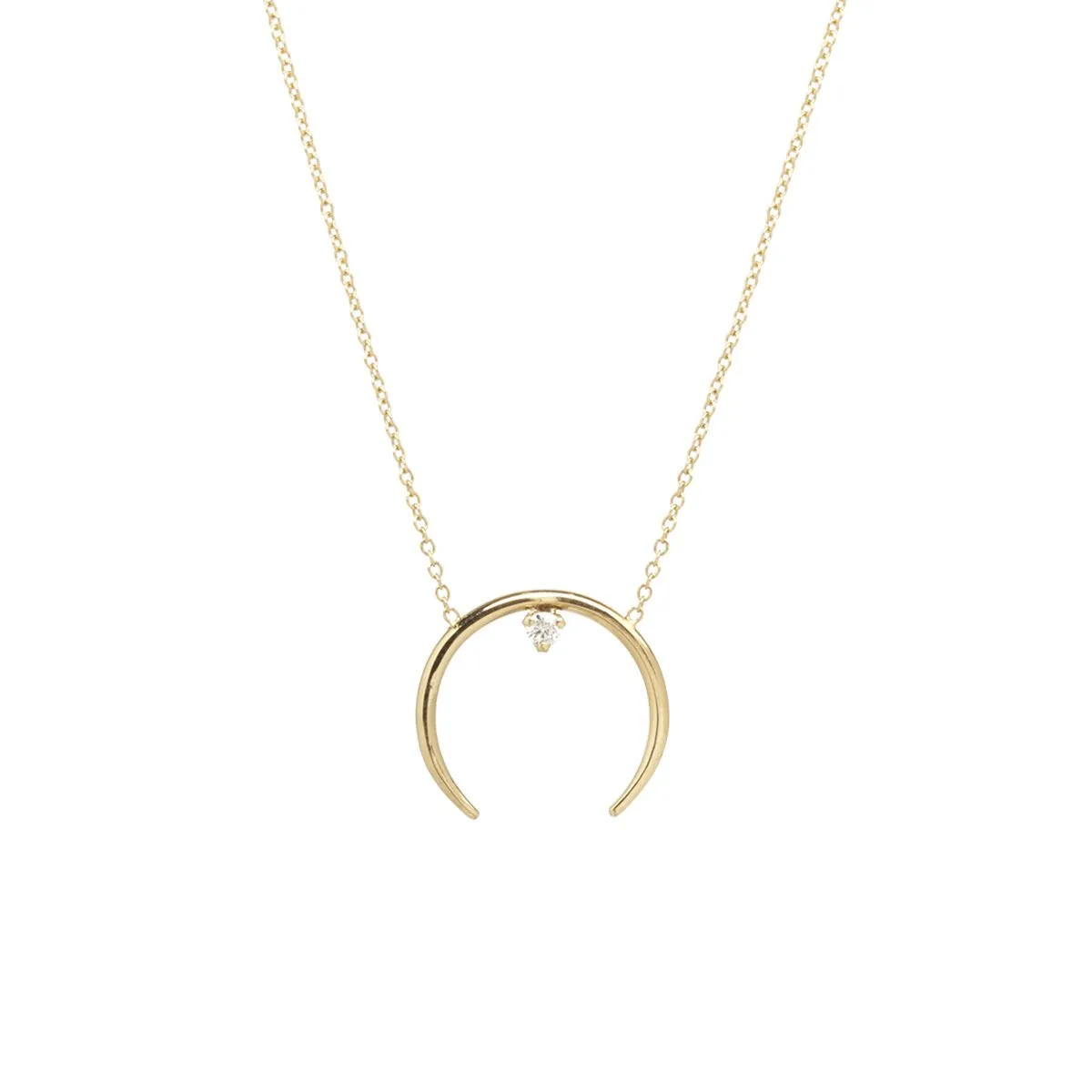 Horn Prong Diamond Necklace