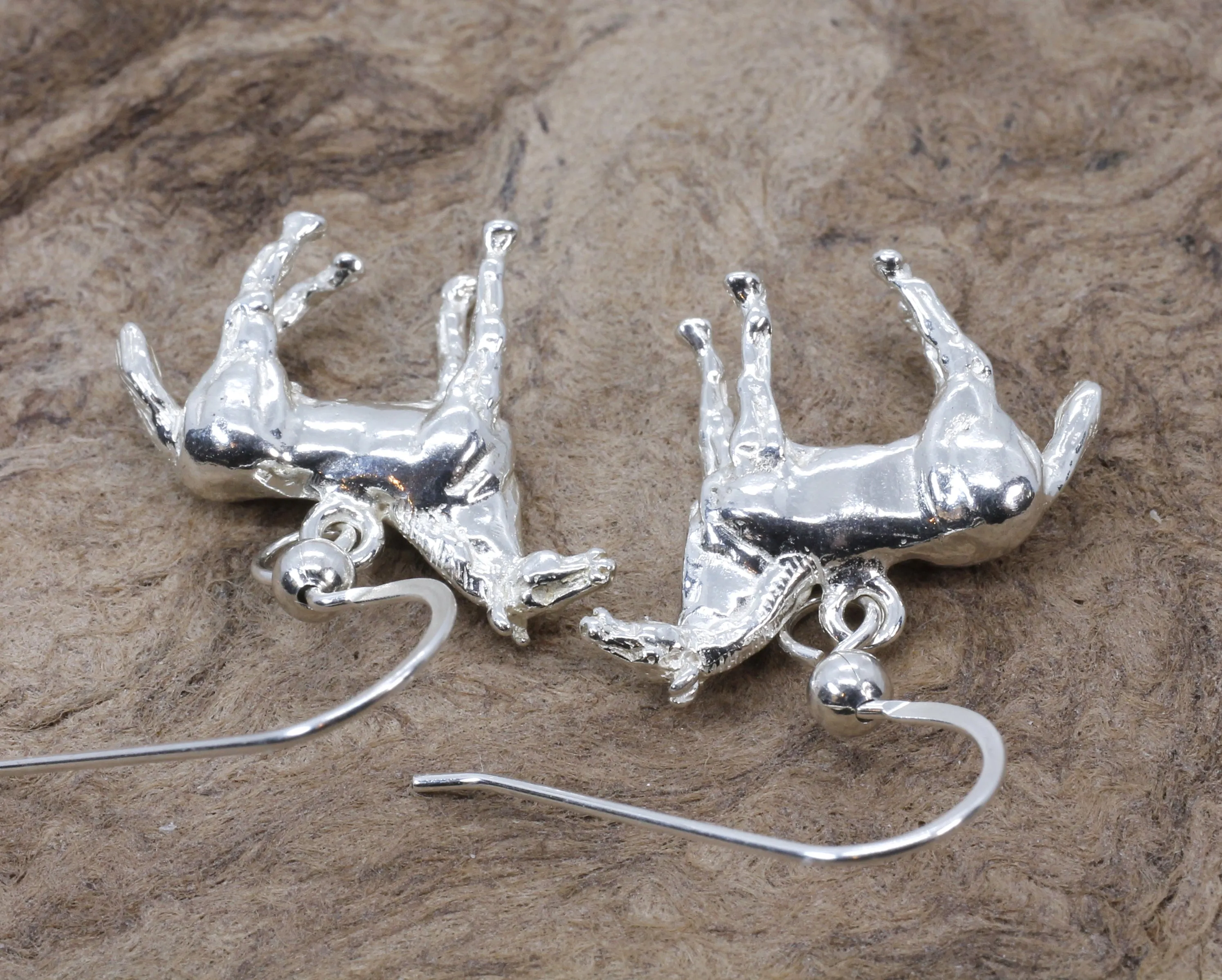 Horse Dangle Earrings with 925 Sterling Silver 3-D Quarter Horses