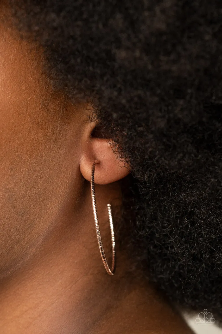Inclined to Entwine Rose Gold Paparazzi Earrings