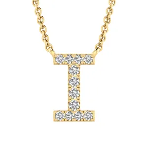 Initial 'I' Necklace with 0.06ct Diamonds in 9K Yellow Gold - PF-6271-Y