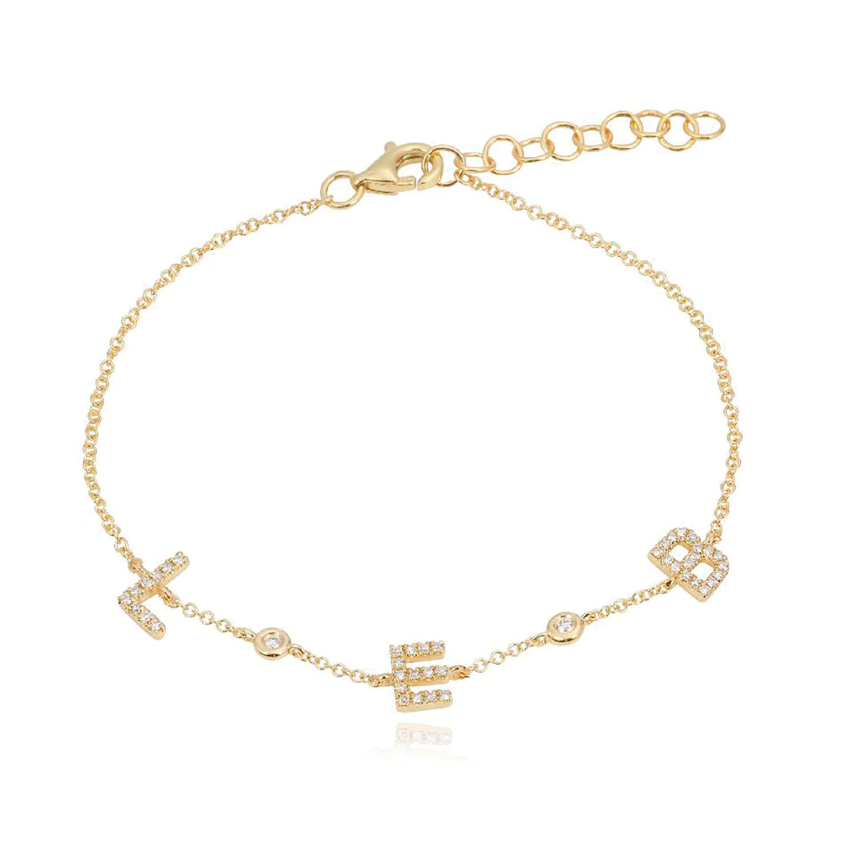 Initials Pave Bezel Bracelet