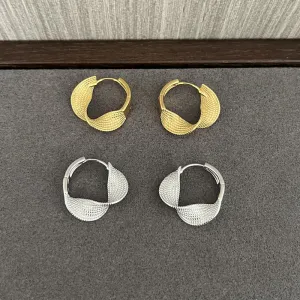 Irregular Wavy Edge Twisted Hoop Earrings