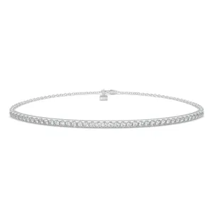 Isolde Round Cut Diamond Tennis Bracelet Bar Cable Chain (0.5 ctw)