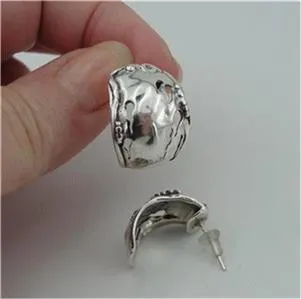 J Hoop Earrings 925 Sterling Silver Handmade Artistic  Hadar Designers  (H) LAST