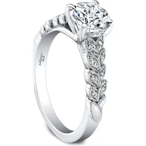Jeff Cooper Leaf Motif Diamond Engagement Ring