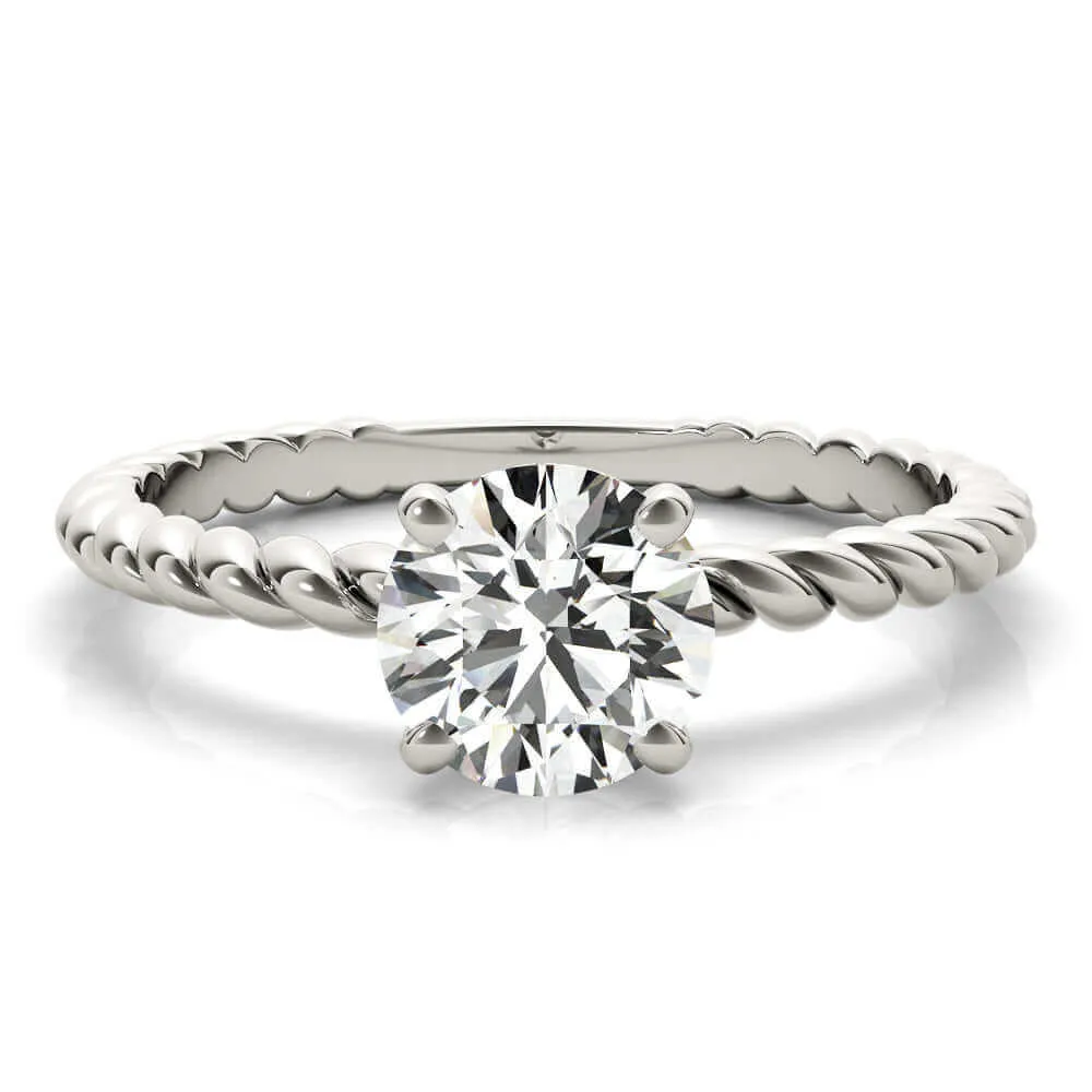 JewelMore 0.5 Carat & 1 Carat Certified 14K White Gold Diamond Solitaire Engagement Ring for women (I-J Color, I2-I3 Clarity)