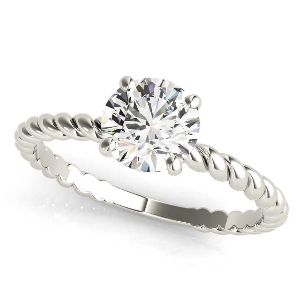 JewelMore 0.5 Carat & 1 Carat Certified 14K White Gold Diamond Solitaire Engagement Ring for women (I-J Color, I2-I3 Clarity)
