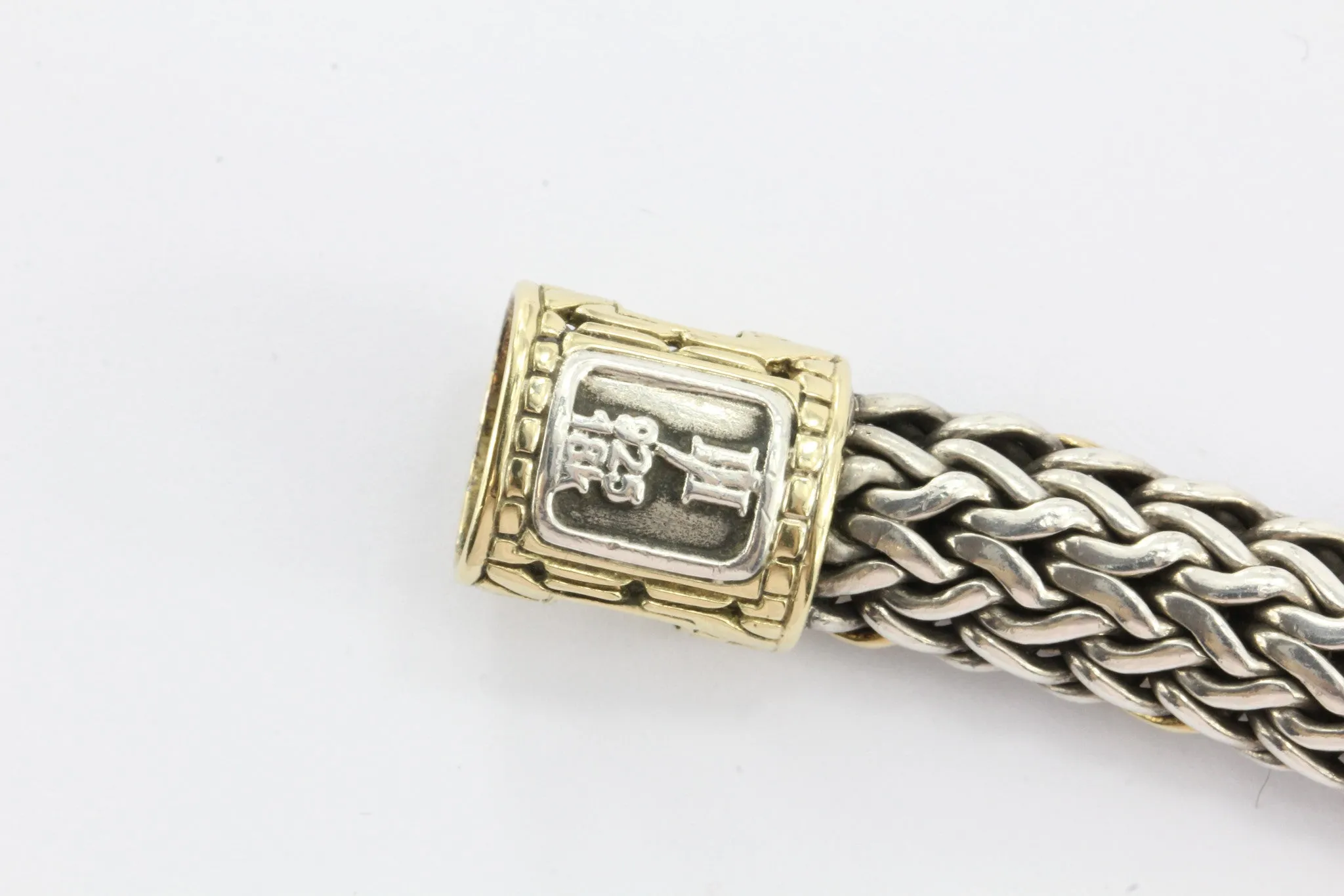 John Hardy Interwoven 18K Gold & Sterling Silver Woven Braid Bracelet 9"