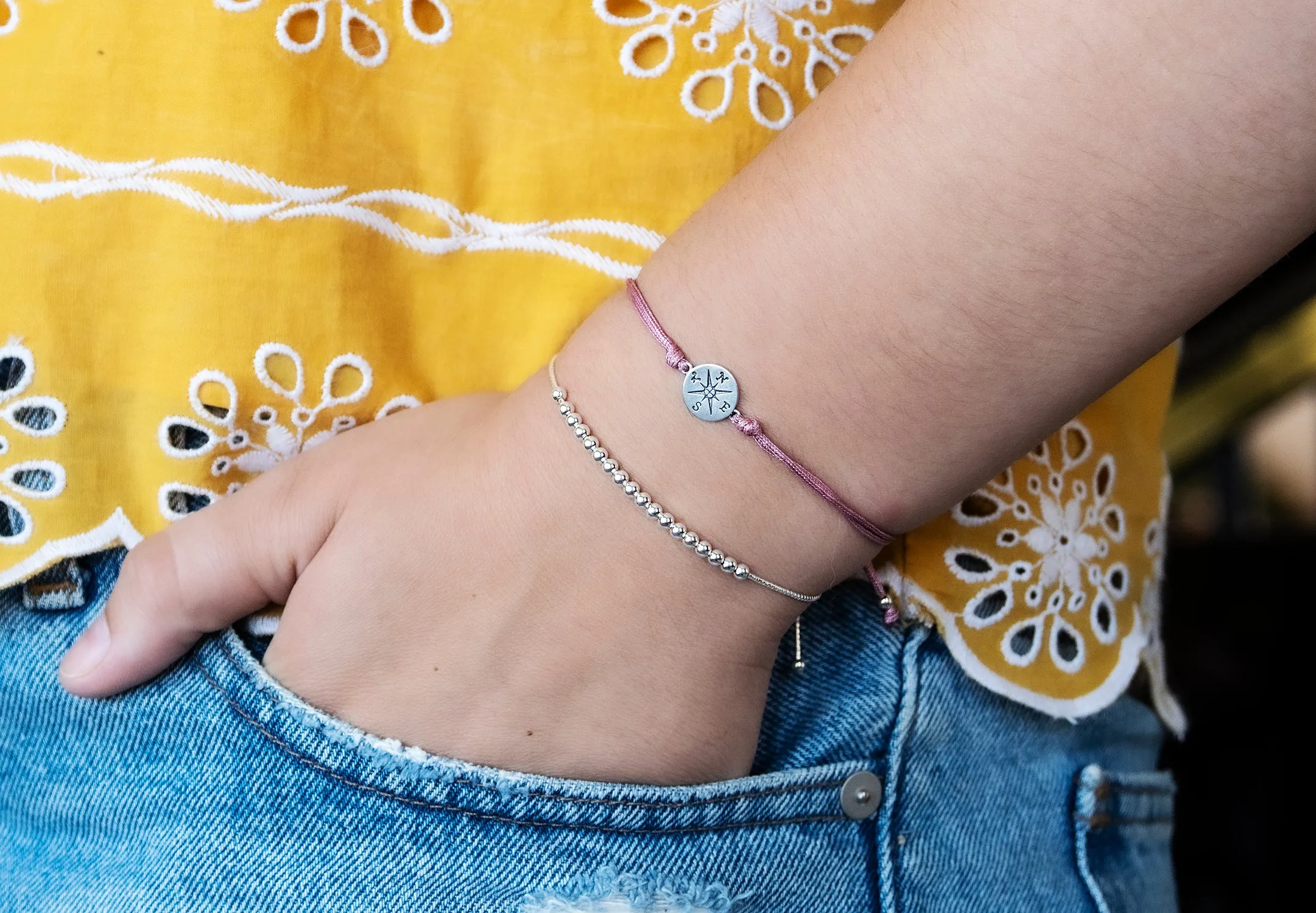 journey compass cord bracelet set • wherever you are