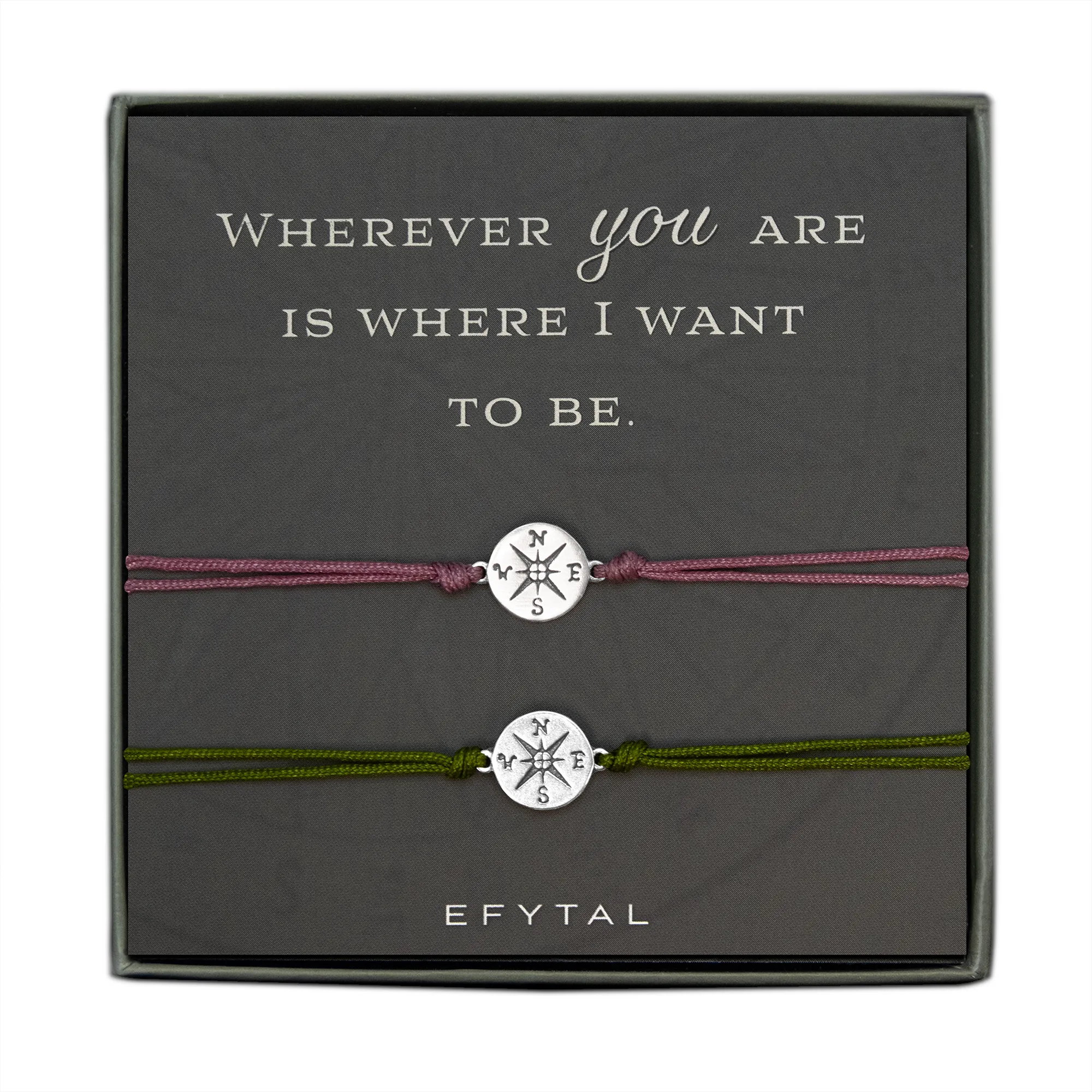 journey compass cord bracelet set • wherever you are