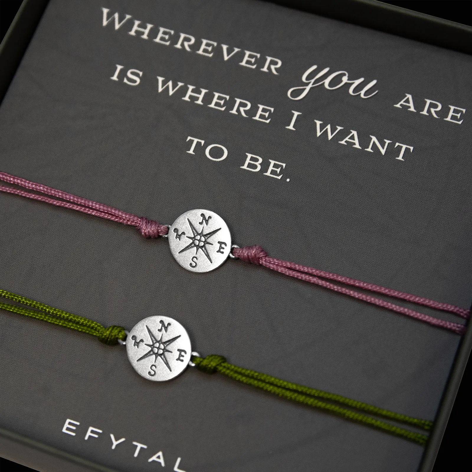journey compass cord bracelet set • wherever you are