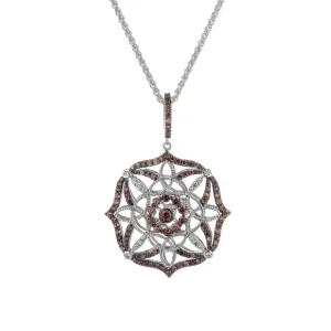 Keith Jack Night & Day Sterling Silver and Dark Rhodium CZ Reversible Pendant