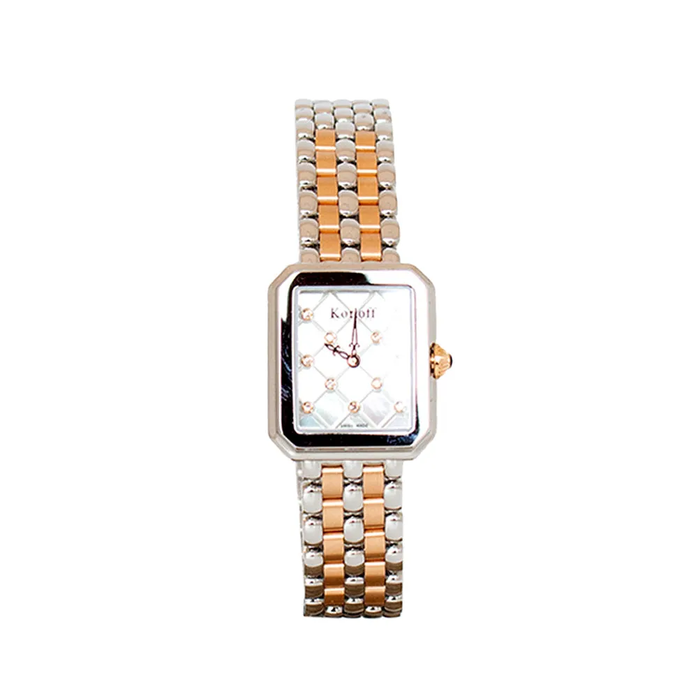 Korloff Ladies Watch Opera Collection Two Tone Steel Case And Rosegold Bracelet