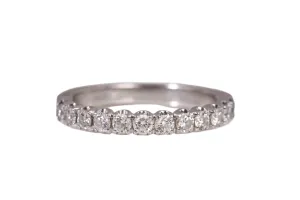 Ladies 14k White Gold Half Eternity Diamond Engagement Band 0.24CTW
