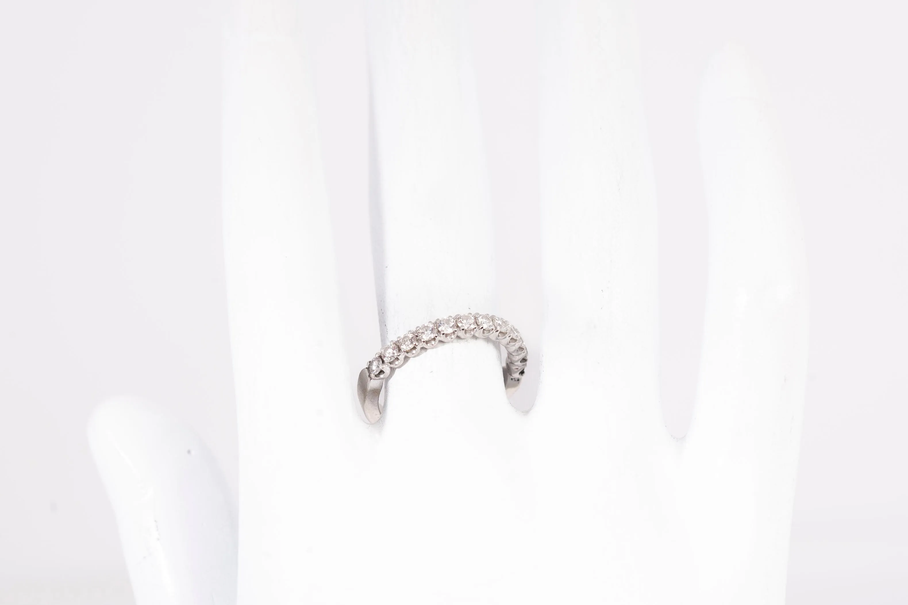 Ladies 14k White Gold Half Eternity Diamond Engagement Band 0.24CTW