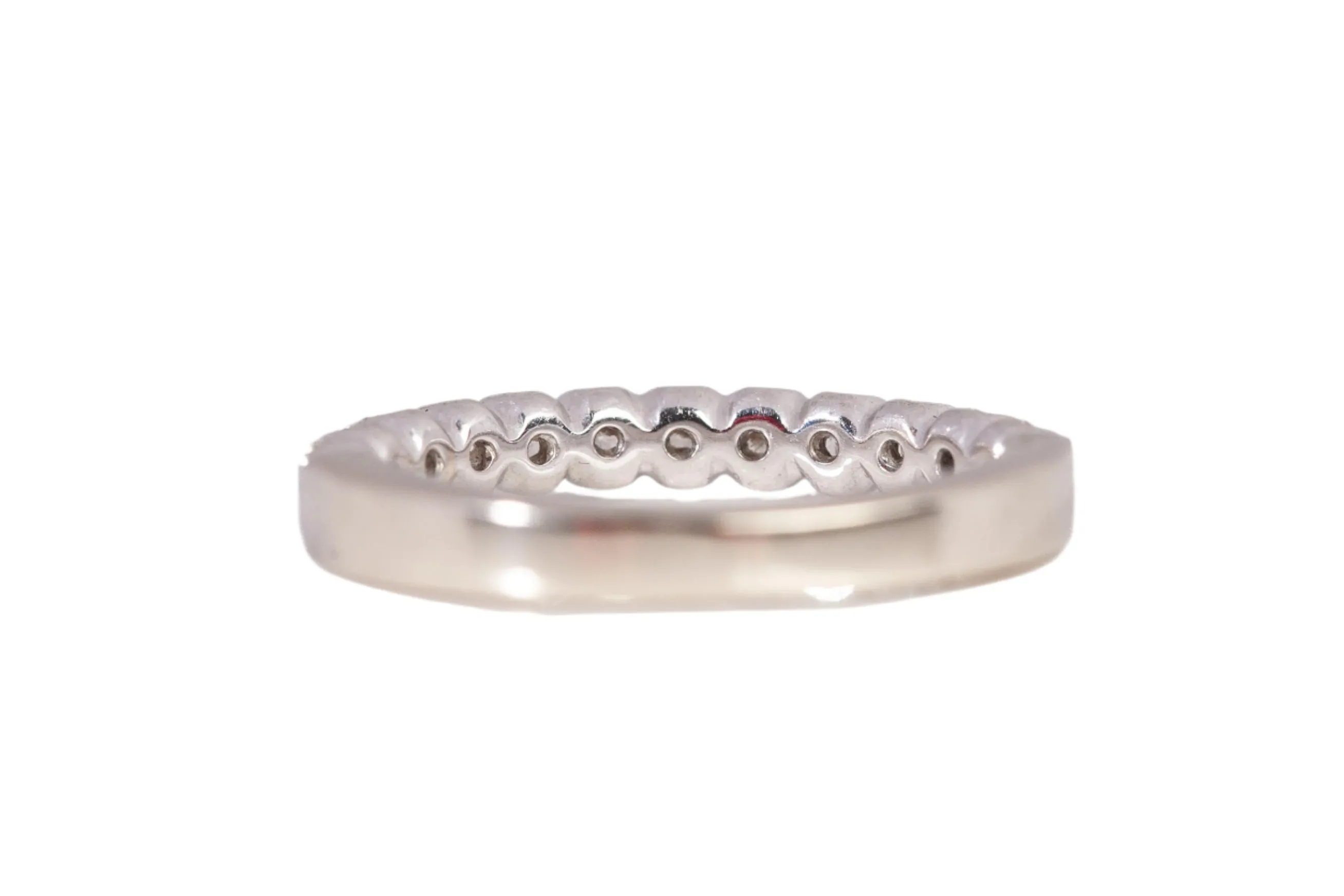Ladies 14k White Gold Half Eternity Diamond Engagement Band 0.24CTW