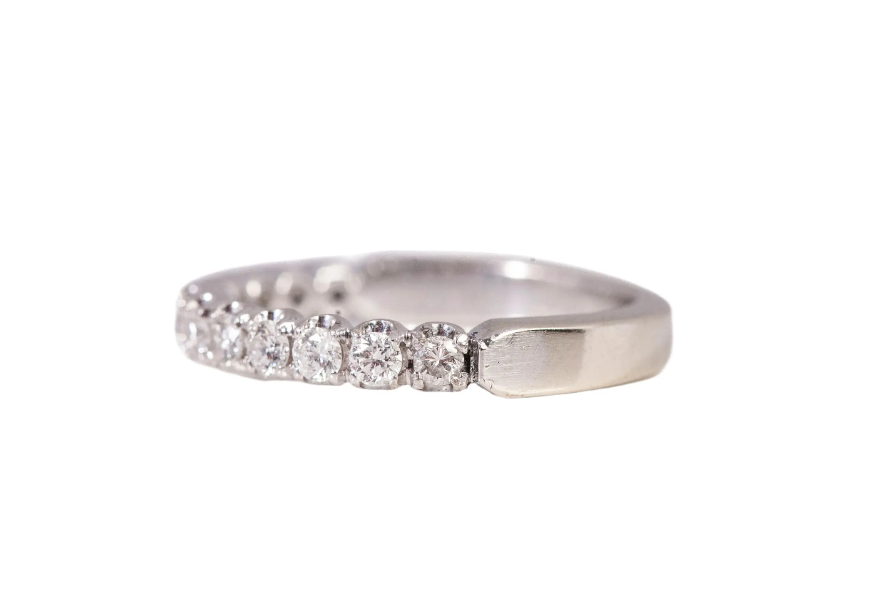 Ladies 14k White Gold Half Eternity Diamond Engagement Band 0.24CTW