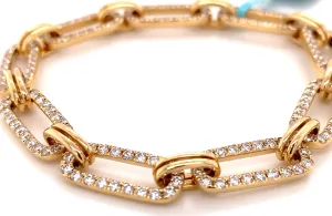 Ladies 3.77ct tw Diamond Pave Link Bracelet