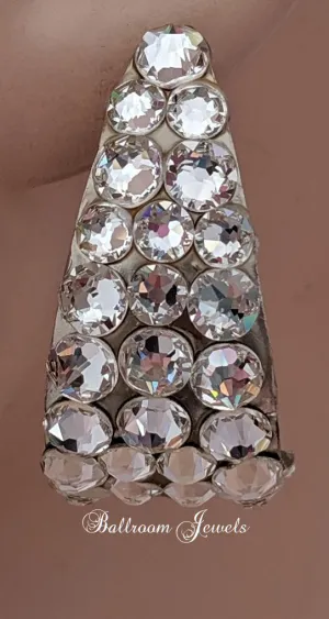 Large wide hoop crystal earrings in clear crystals