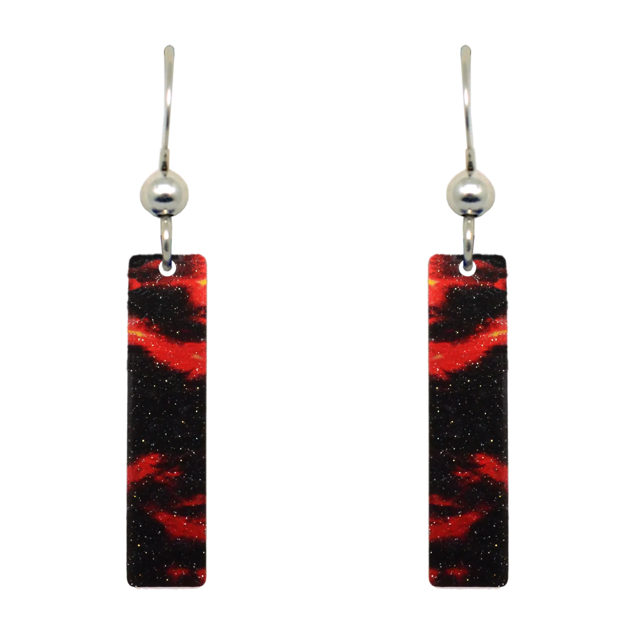 Lava 2" Metallic Slender Rectangle Earrings