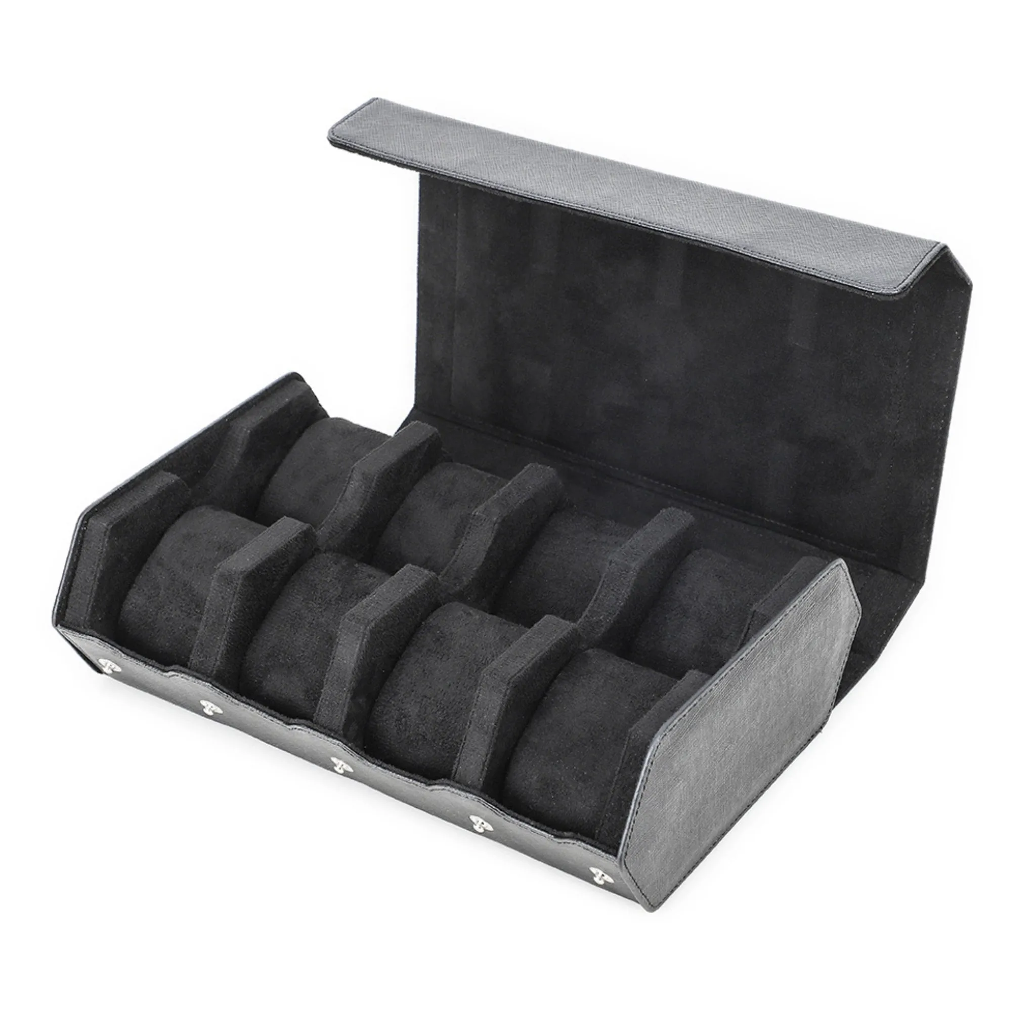 Leather Watch Box - 8 Slot - Black