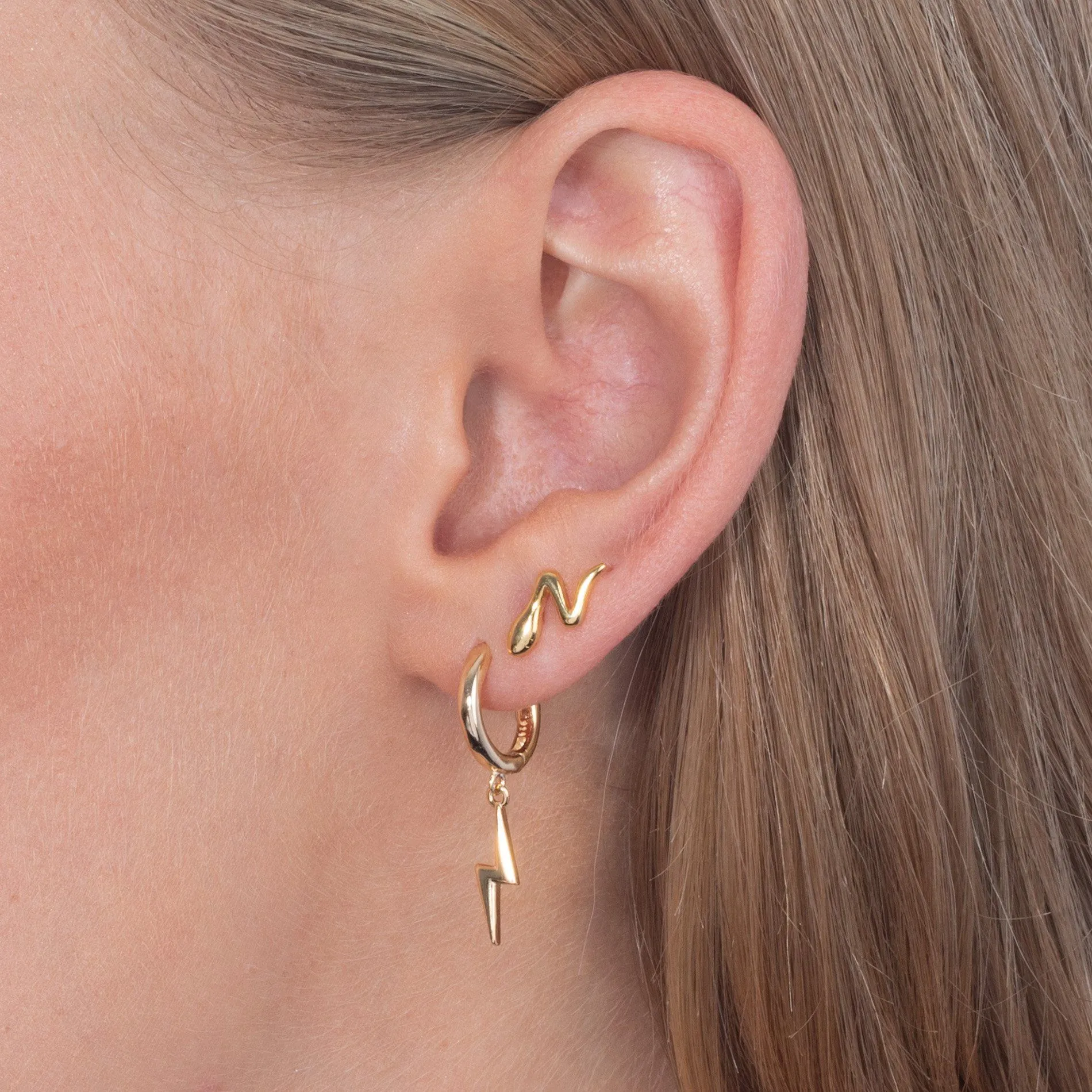 Lightning Bolt Huggie Earring
