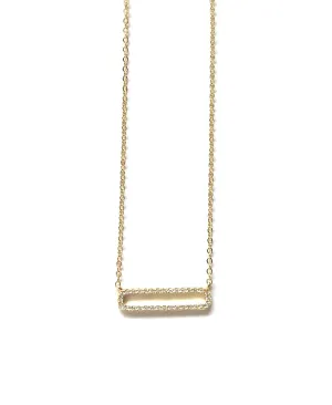 Lindsay CZ Open Curved Corner Bar Necklace