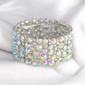 LIRA - AB rhinestone stretch bubble bracelet (silver)