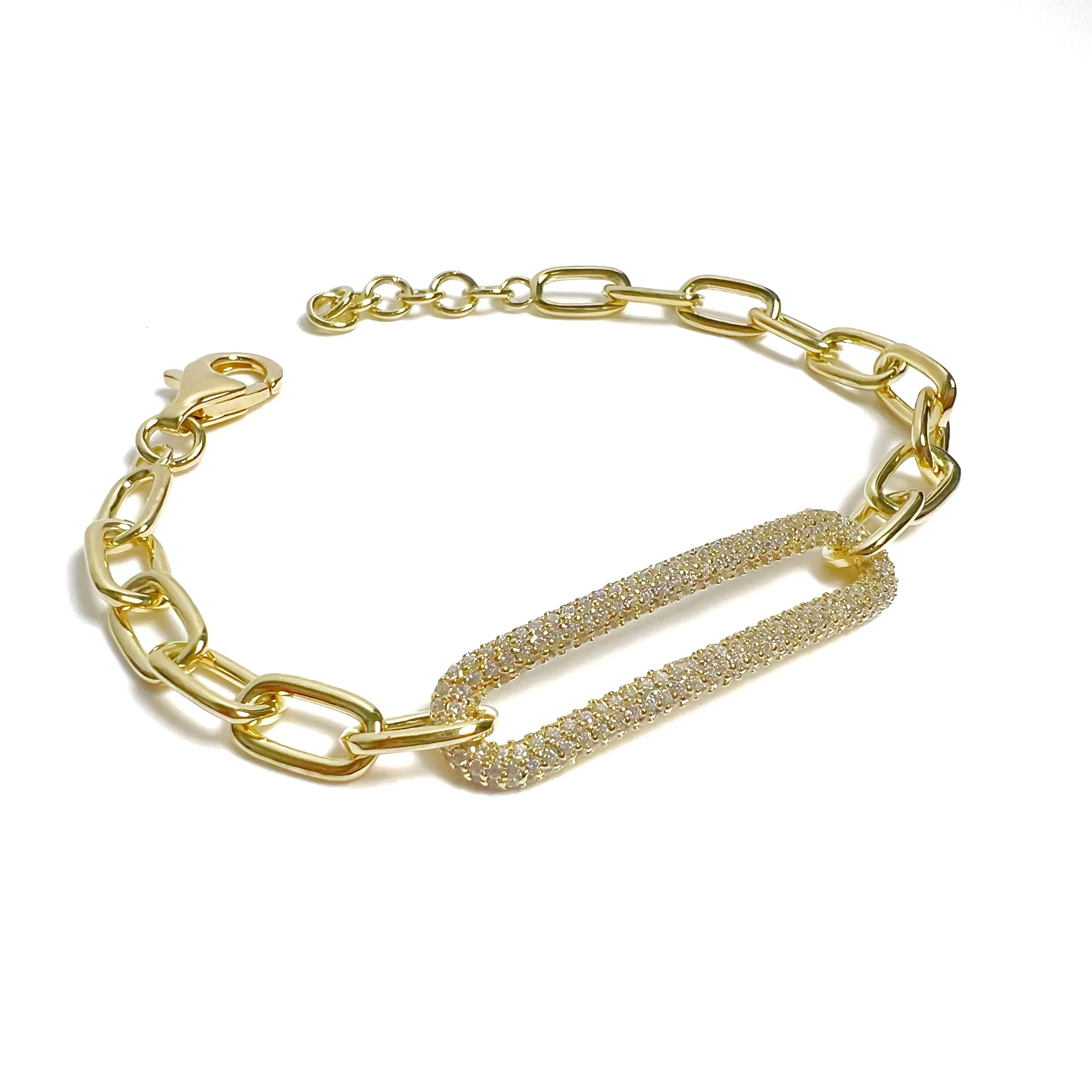 Long Pave Link Bracelet