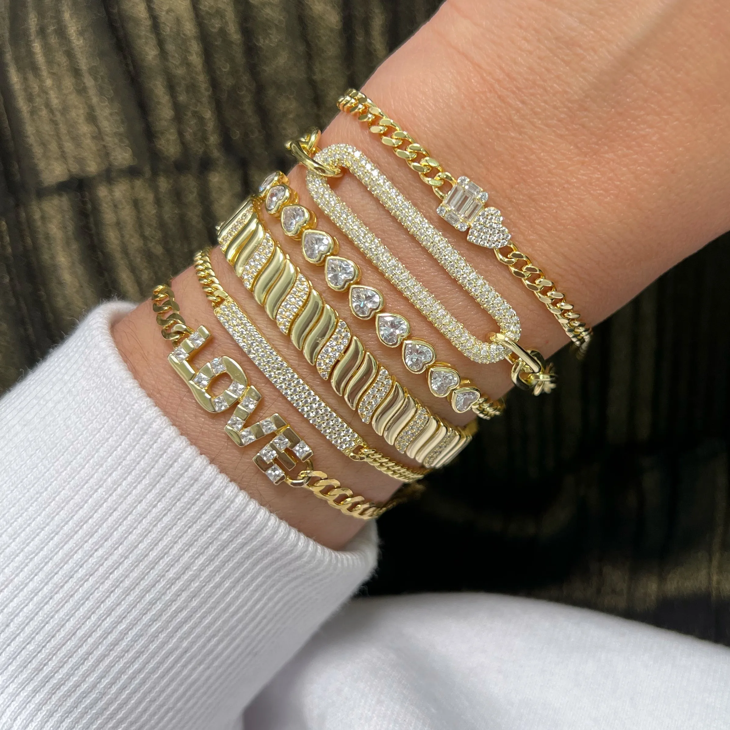 Long Pave Link Bracelet