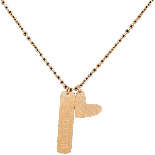 Love You More Heart Charm Necklace