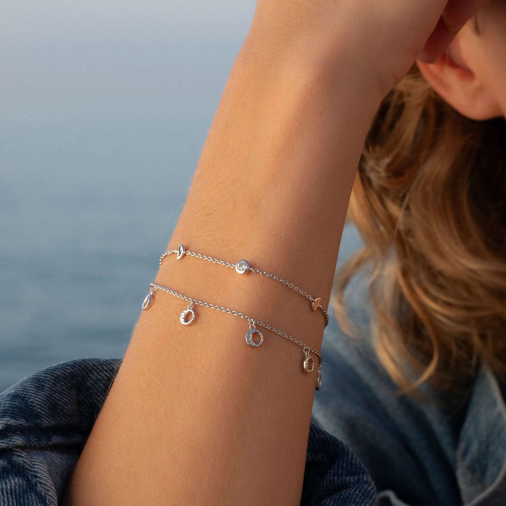 Luna 925 sterling silver bracelet with white zirconia stone