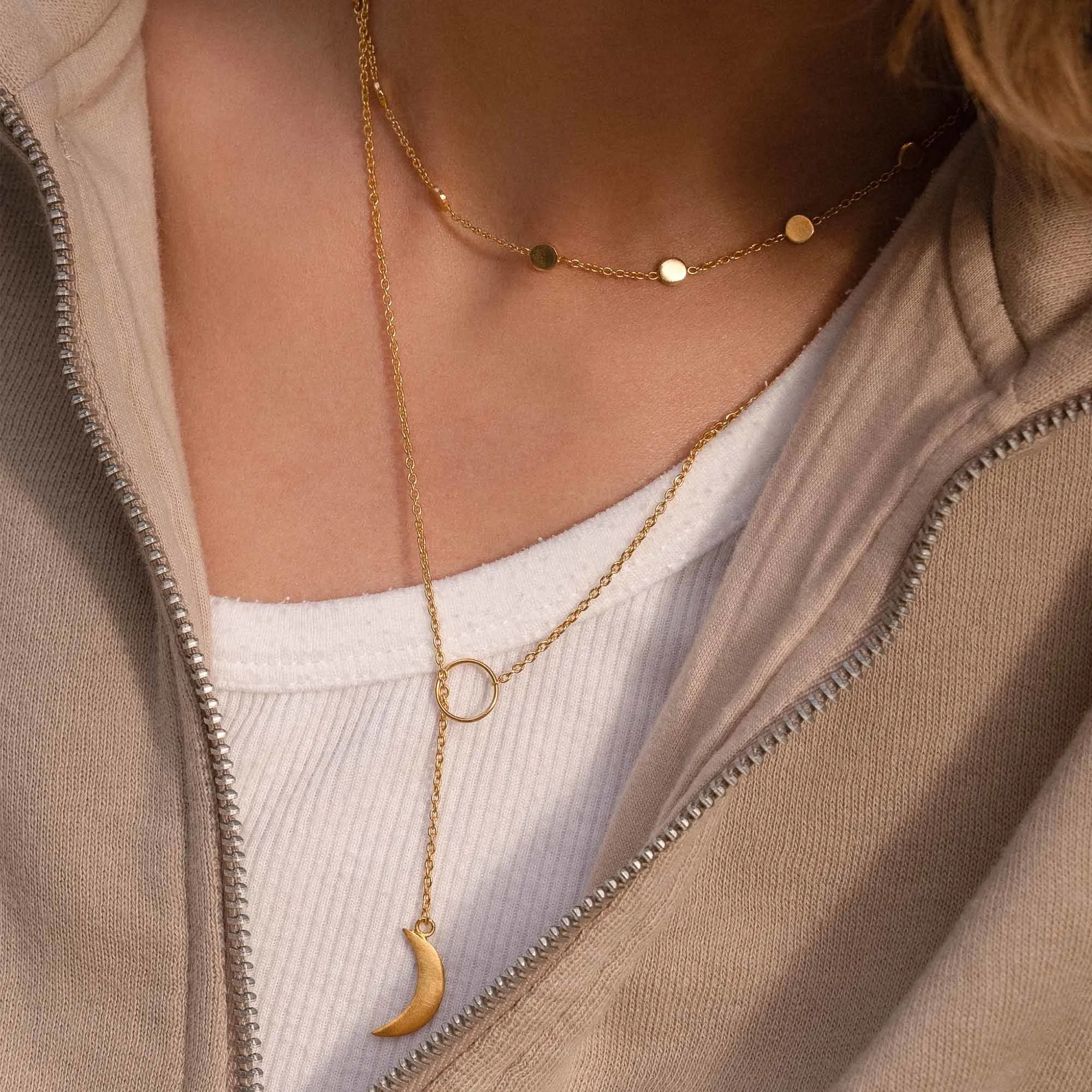 Luna 925 sterling silver gold plated choker with coins