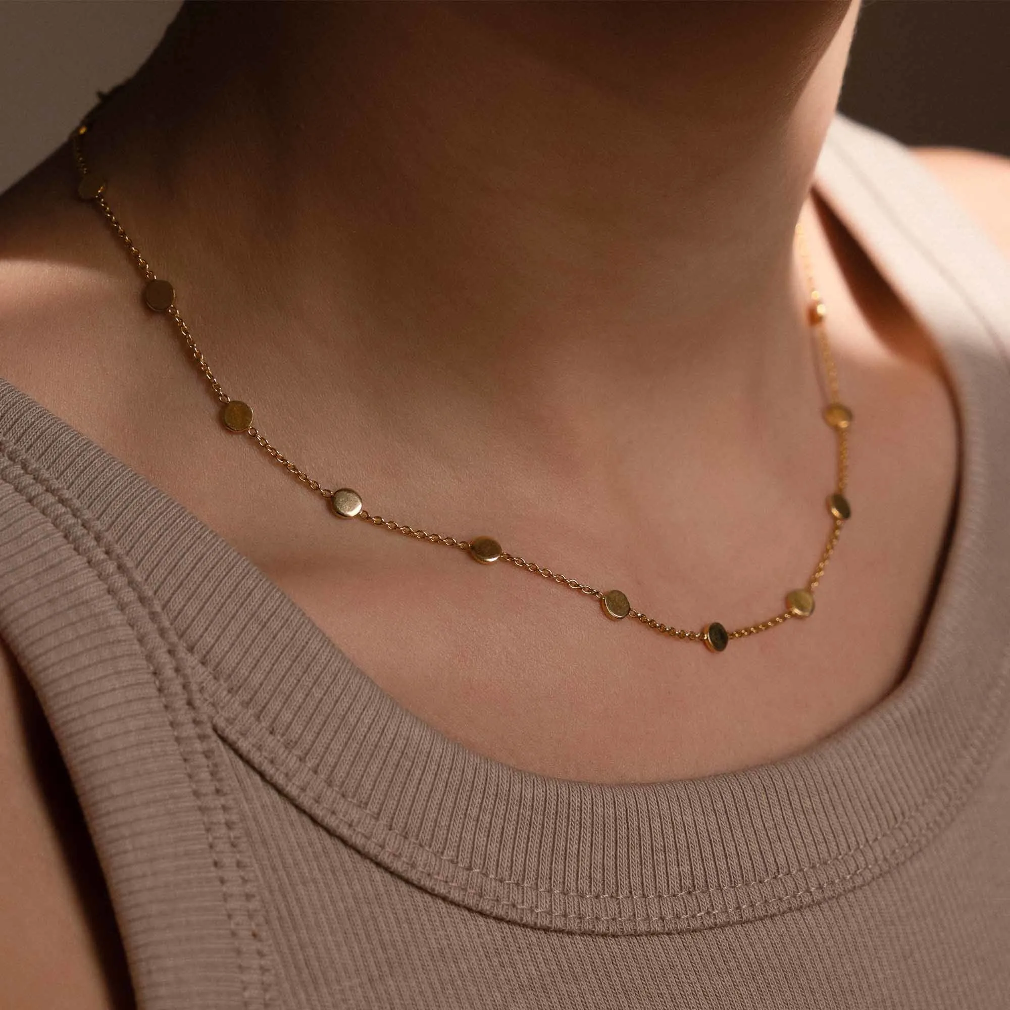 Luna 925 sterling silver gold plated choker with coins