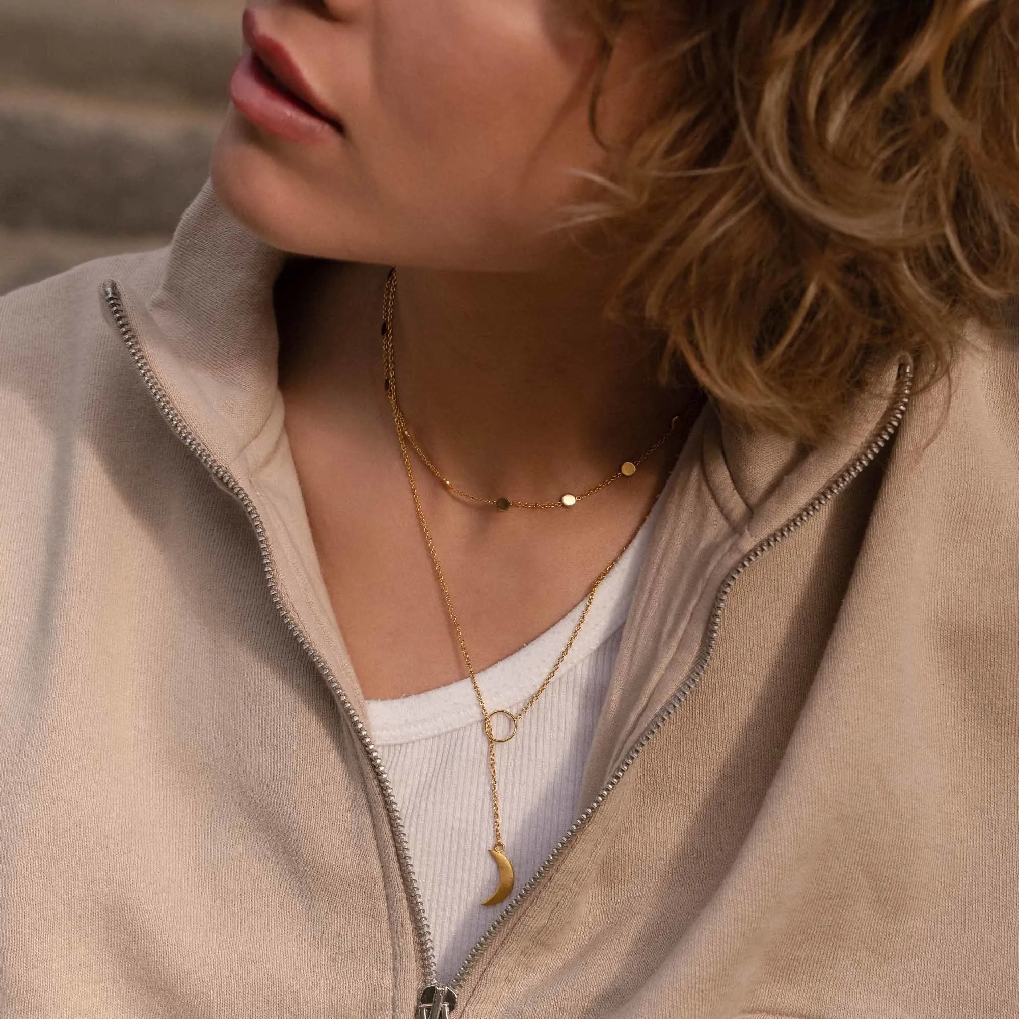 Luna 925 sterling silver gold plated choker with coins