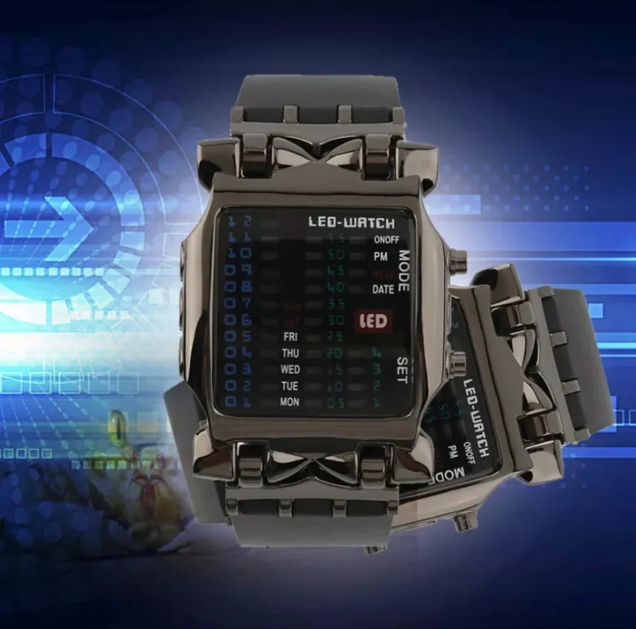 Luxury Men's Watch LED Sports Date Digital Bracelet Waterproof Quartz Wristwatch