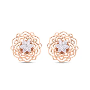 Mandala Diamond Ear Studs