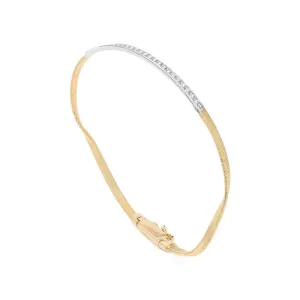 Marco Bicego Marrakech 18k Yellow and White Gold Diamond Bangle Bracelet