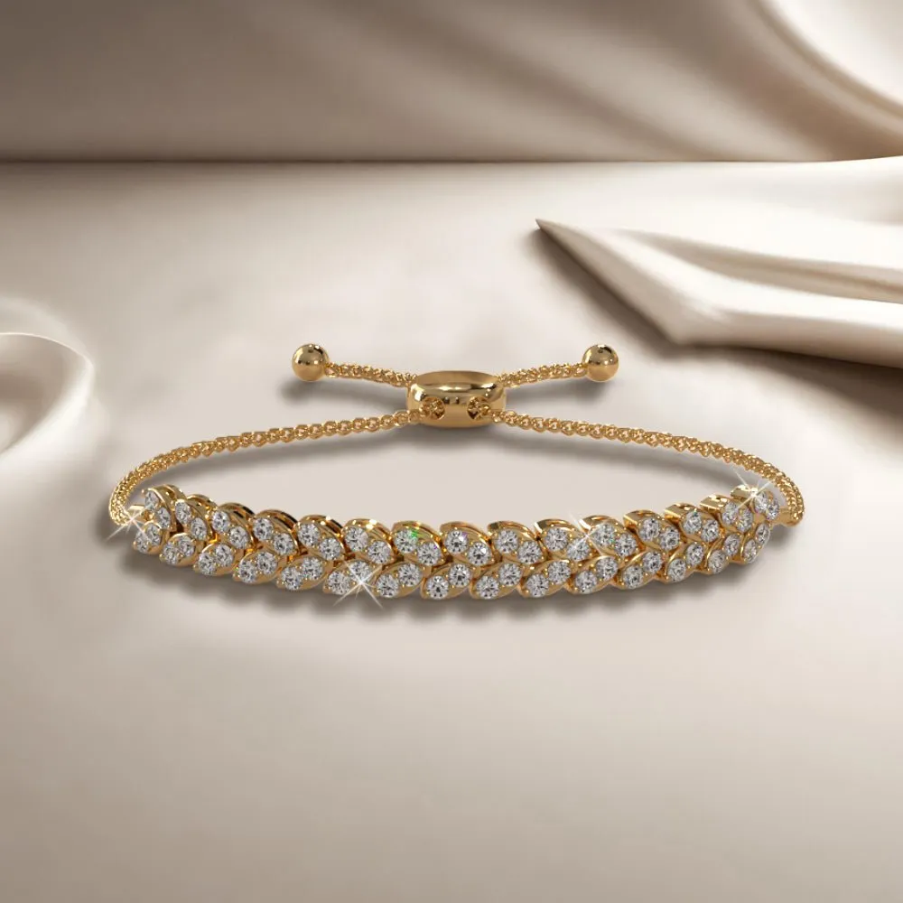 Marquise Illusion Adjustable Diamond Bracelet with 3.60 ct.(finished) 2.5mm