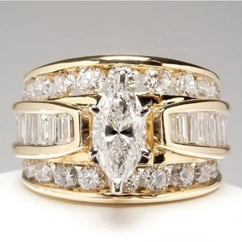 Marquise Ring | Marquise Diamond Ring | Gold Diamond Ring | Gold Ring with Diamonds | Gold Iced Out Rings | Big Diamond Ring | Big Gold Ring