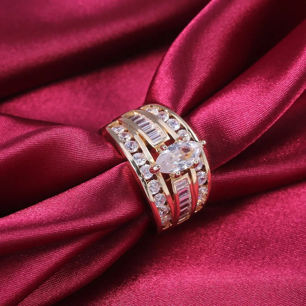 Marquise Ring | Marquise Diamond Ring | Gold Diamond Ring | Gold Ring with Diamonds | Gold Iced Out Rings | Big Diamond Ring | Big Gold Ring
