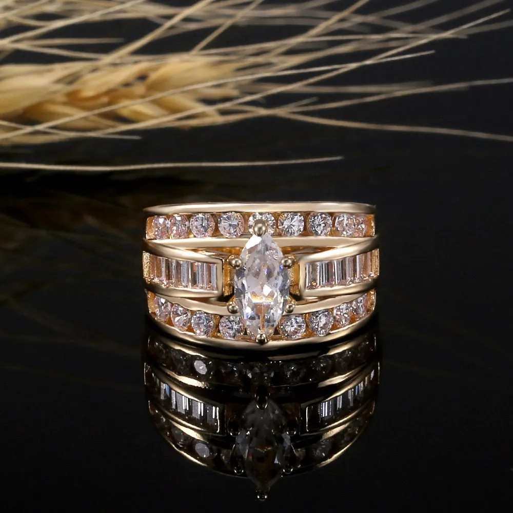 Marquise Ring | Marquise Diamond Ring | Gold Diamond Ring | Gold Ring with Diamonds | Gold Iced Out Rings | Big Diamond Ring | Big Gold Ring