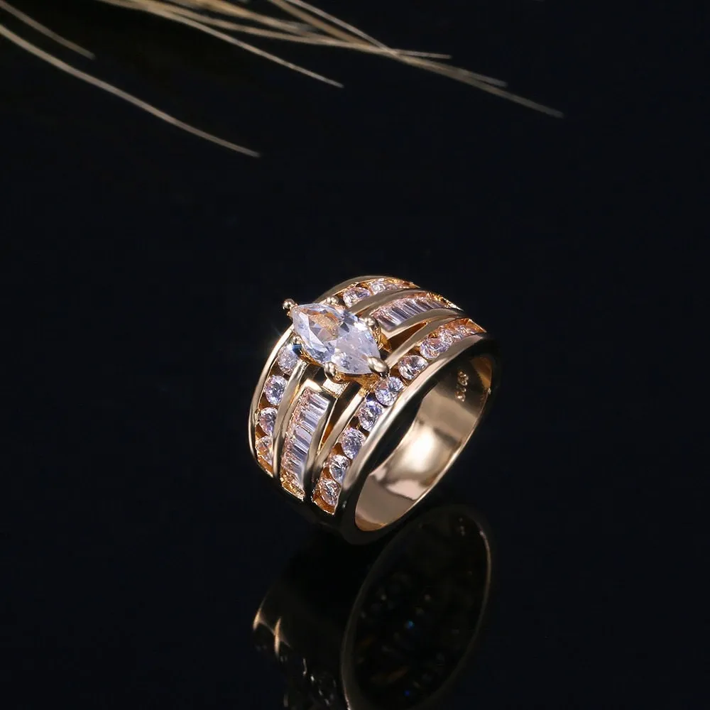 Marquise Ring | Marquise Diamond Ring | Gold Diamond Ring | Gold Ring with Diamonds | Gold Iced Out Rings | Big Diamond Ring | Big Gold Ring